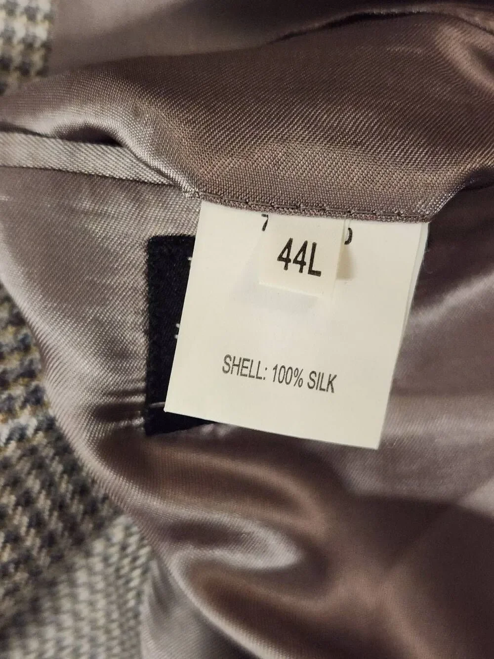 Jos. A. Bank. Sports coat 100% Silk Men's 44L Houndstooth Multicolor 2 button v